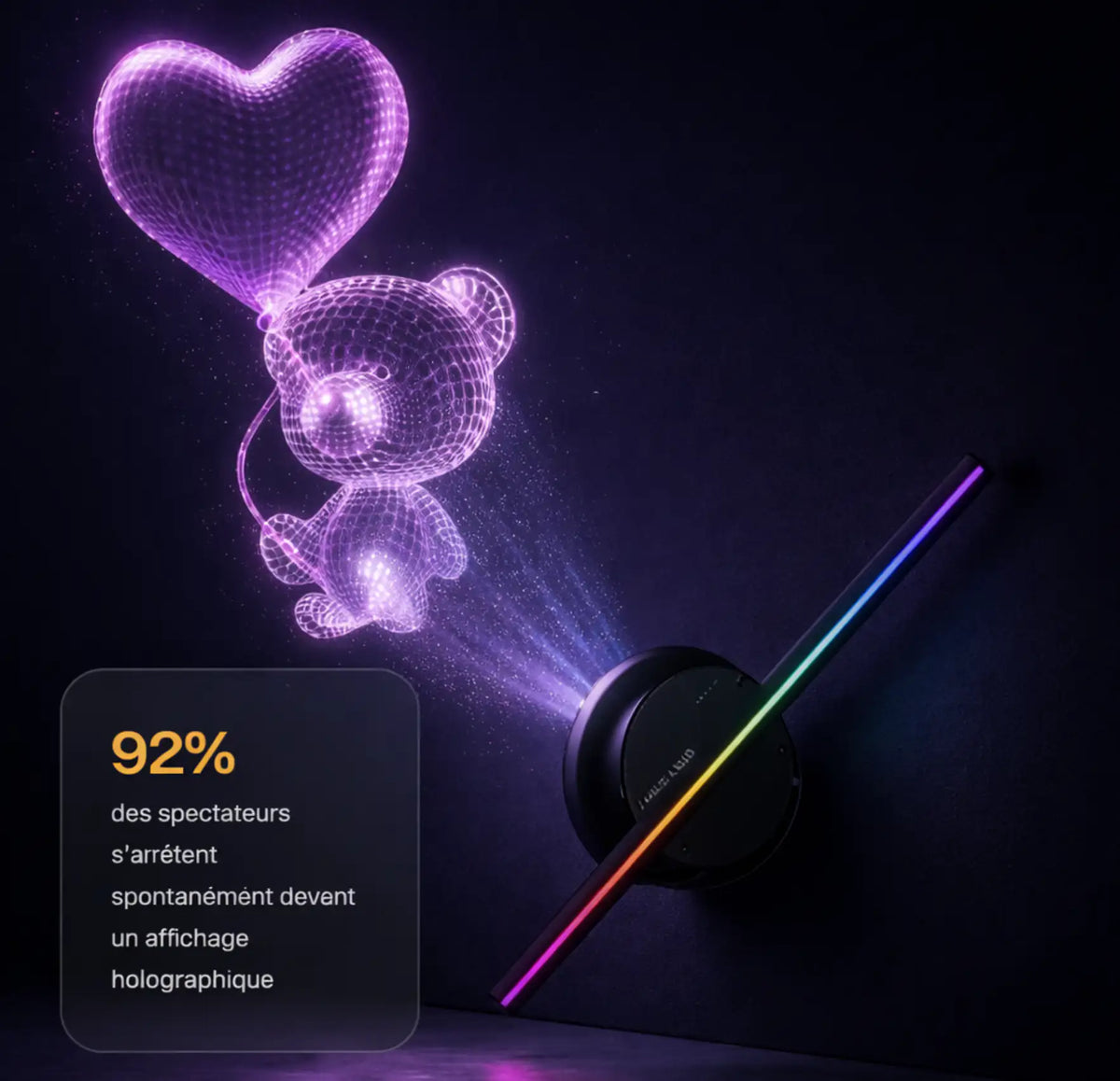 Projecteur holographique 3D avec affichage LED