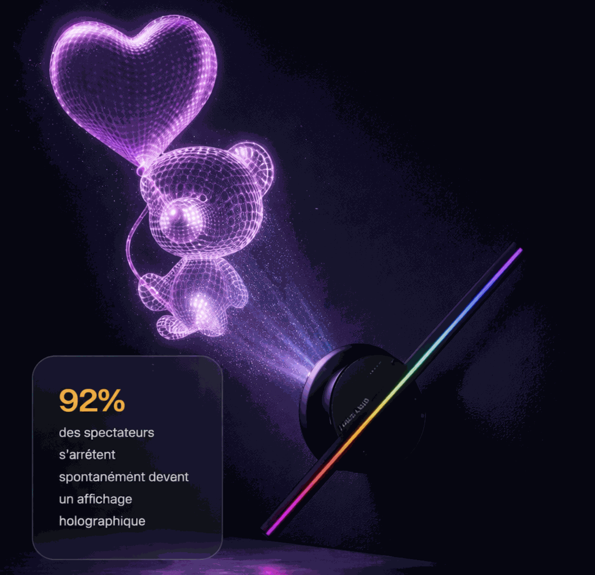 Projecteur holographique 3D avec affichage LED