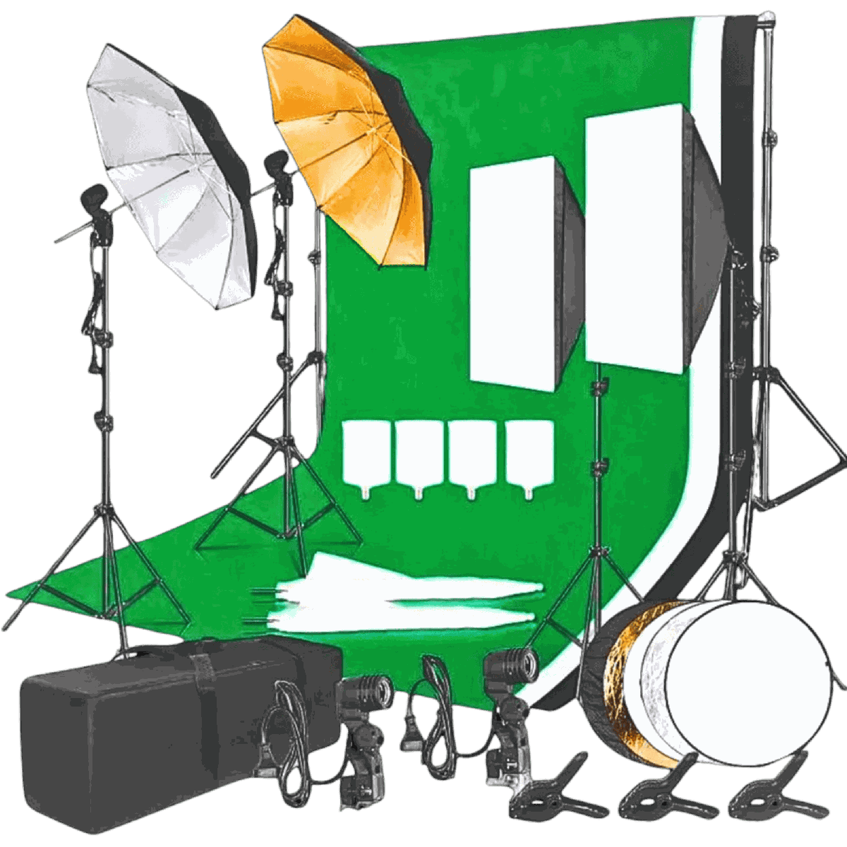 Kit studio photobooth avec fond vert et éclairage
