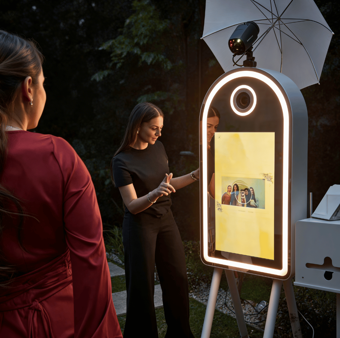 Miroir photobooth Halo premium pour location événementielle